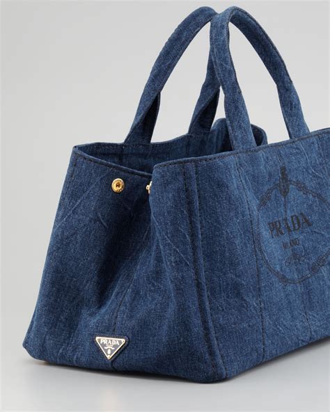 prada beach bag blue|prada denim tote bag.